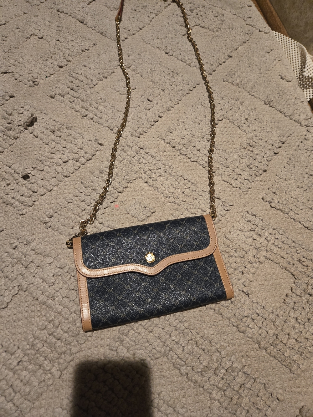 Rioni Signiture Women’s Navy Crossbody Bag with Tan Trim